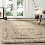 HassanCarpet Plain Shaggy Rugs Living Room & Bedroom Soft Touch 5 cm Thick Pile Modern Bedroom Living Room Area Rugs Non Shed 7 x 10 Ft Size, Beige