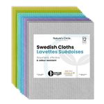 Nature's Circle 12 Pack - Swedish Dish Cloths for Cleaning - Sponge Cloth for use as Kitchen Dishcloth - Reusable Paper Towel - Dish Rag or General Cleaning Cloth (Assorted, 12 Pack)