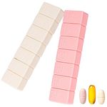 2Pack Weekly Pill Organizer,Extra Large 7 Days Pill Cases Travel Daily Pill Box for Fish Oil, Calcium Tablets Supplements and Other Vitamin Pill