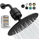 SparkPod High Pressure Shower Filter Head -Water Filter Suitable for People with Dry Hair, Skin & Scalp, 9.5" Shower Head with Enhanced Formula Filter Helps Remove Chlorine (Midnight Black Matte)