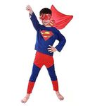 FRAIVIKO Polyester & Spandex Superheros Dress For Kids With Mask And Accessories For Birthday School Drama (7-8 Year, Superman)