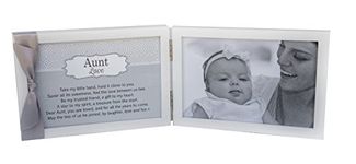 Aunt, You are Loved Poem White Double Hinged 4 x 6 Photo Frame with Ribbon