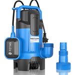 2024 Upgraded Submersible Water Pump 4300 GPH, 3/4 HP Water Pump with Float Switch, Electric Thermoplastic Utility Pump, Portable Submersible Pump for Pool Draining Tub Garden Pond Basement