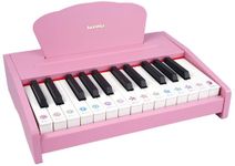 Kids Piano Keyboard Toys - 25 Keys Digital Wooden Piano for Kids, Musical Educational Instrument Educational Toy, Birthday Chirstmas Gifts for Boys Girls Children Beginner (Pink)