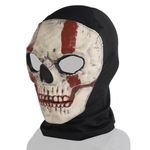 Zhongren Airsoft Cosplay Ghost Balaclava Full Face Skull Skeleton Mask, Paintball Gear, CS War Game, Halloween Costume (Red)