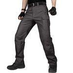 FREE SOLDIER Men's Water Resistant Pants Relaxed Fit Tactical Combat Army Cargo Work Pants with Multi Pocket (Gray 34W/32L)