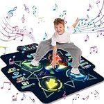 JOLLY FUN Kid Dance Mat - Lights Up Dance Mats with Bluetooth for 4-8 Year Old Kids, Electronic Dance Pad with Built-in Music 5 Levels 4 Mode, Gifts for Children