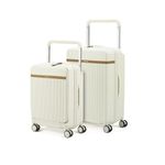 THE ASSEMBLY Polycarbonate Trolley Bags Set Of 2 | Premium Hard-Sided Cabin (54Cms) & Check-In (63Cms) Luggage With Wide Handle & Noise-Free 4 Spinner Wheels- Roverpro-White