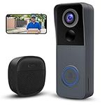 GEREE Wireless WiFi Video Doorbell Camera with Chime,1080P HD Smart Video Door Bells with Camera, PIR Motion Detection, Night Vision, 2-Way Audio, Battery Powered, Support SD Card & Cloud Storage