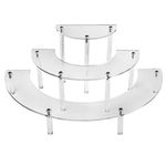 QWORK® 3-Tier Acrylic Cake Stand, Semicircle Cupcake Display Stand for Weddings, Birthdays or Parties - Acrylic Legs Transparent