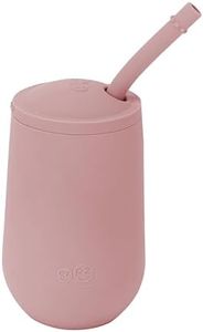 ezpz Happy Cup + Straw System - 24 months+ (Blush) - 100% Silicone Cup + Straw for Older Toddler + Preschoolers