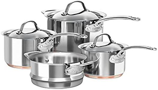 Chasseur Le Cuivre Saucepan and Steamer 4-Piece Set, Stainless Steel/Copper (19879)