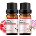 Lotus and Peony Essential Oil Set, 100% Pure Aromatherapy Oils for Diffuser, Humidifier, Massage - 2 x 10ml (Lotus + Peony)