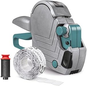 Meto Basic S Price Gun Set - Price, Date, Best-Before Date (Single-line, 8 Digits for 22×12 mm Labels, Ready to use), 1 × Gun Labeller, Silver-Teal