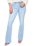 YMI Women's Tall Size Junior Classic High Rise Flare Jean-Long Inseam, Light Blue, 9 Long