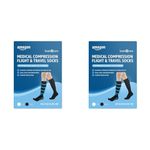 Amazon Basic Care Medical Compression Flight & Travel Socks Black 6-9/39-43