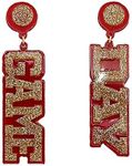 Game Day Earrings 𝑭𝒐𝒓 𝑾𝒐𝒎𝒆𝒏, Acrylic Football/Rugby/Baseball/Basketball/Volleyball Team Sports Spirits Cheer Fan Gifts Accessories Long Dangle 𝑺𝒕𝒂𝒕𝒆𝒎𝒆𝒏𝒕 2023 𝑳𝒊𝒈𝒉𝒕𝒘𝒆𝒊𝒈𝒉𝒕 𝑯𝒚𝒑𝒐𝒂𝒍𝒍𝒆𝒓𝒈𝒆𝒏𝒊𝒄 Trendy Teen Girls Jewelry, Zinc, No Gemstone