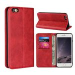 SunYoo for iPhone 6 Case,for iPhone 6s Case,Cowhide Pattern Leather Magnetic Book Wallet Case Stand Holder Flip Cover with Card Slots/Cash Compartment for iPhone 6/6s(4.7")-Wine Red