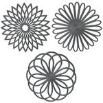 SPUVGVC Silicone Trivet Mat -Trivets for hot pots and Pans- Hot Pads for Pots -Trivets for hot Dishes-Silicone Pot Holders-Multi-use Flower Heat Resistant Mat-Hot Dish Trivet 3 Pack (Dark Grey)