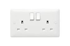 MK (ELECTRIC) MK Base MB2747DPWHI 13A 2G DP Switched Socket, White