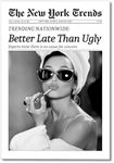 Osdfem Trendy Black and White Canvas Wall Art, Funky Girl Aesthetic Preppy Poster, Better Late Than Ugly Poster, Women Newspaper Art Print, Girls Dorm Apartment Picture 12x16in Unframed