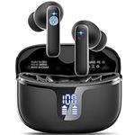 Wireless Earbuds, Wireless Headphones Bluetooth 5.3 with 4 ENC Noise Cancelling Mic, 40Hrs Bluetooth Earphones, 14.2mm Drivers In Ear Earbuds, 2024 Deep Bass Stereo Ear Buds IP7 Waterproof/LED Display