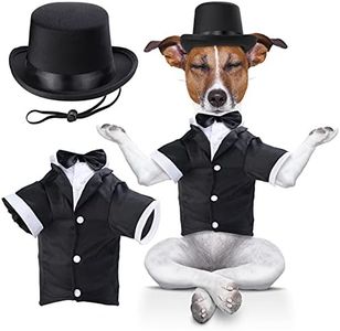 Yewong 2 Pieces Pet Formal Accessories Set - Pet Top Hat with Pet Formal Tuxedo Suit Birthday Party Gradation Halloween Costumes Accessories for Dog Cat
