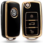 Auto Pulse TPU Remote Key Case for Ameo, Jetta, Octavia, Vento, Polo, Yeti, Superb, Laura, Fabia, Rapid Models - (Black)