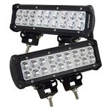 Willpower 9 inch 54W Spot Beam LED Work Light Bar Lights Lamp for Heavy Duty Car Pickup Vehicles SUV UTV Truck Off Road 4WD Boat,Pack of 2