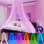 Obrecis Bed Canopy with LED Star Li