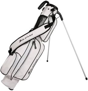 Orlimar Pitch 'N Putt Elite Synthetic Leather Sunday Golf Bag, White/Black