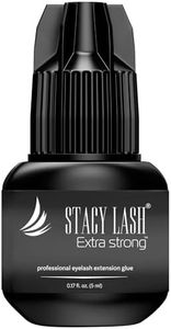 Extra Strong Eyelash Extension Glue Stacy Lash (0.17fl.oz / 5ml) / 0.5-1 Sec Dry/Retention – 8 Weeks/Black Adhesive/Professional Supplies