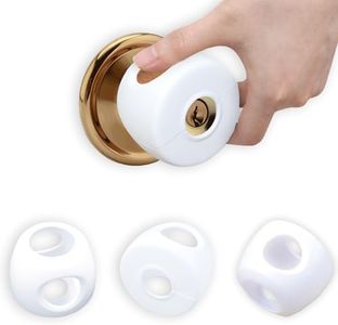 NCGDPZY Child Proof Door Knob Safety Covers - 4 Pack, Easy Install Baby Door Knob Covers for Kids, Durable White PP Material, Fits Most Spherical Door Knobs, Child Safety Products