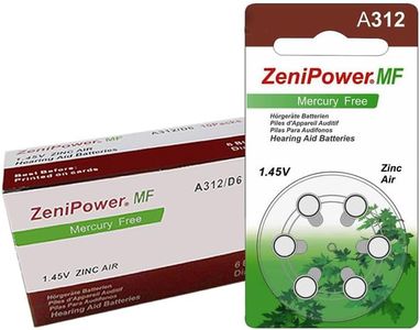 Zenipower Company Zenipower Size 312 Zinc Air Hearing Aid Batteries 60 Pcs