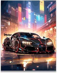 Inspirational Wall Art Co. - Power | Bugatti Chiron Poster - Car Posters for Boys Room - Car Wall Decor - Car Room Decor - Car Posters for Men | 11x14 Inches Unframed