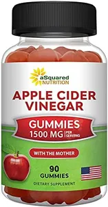 aSquared Nutrition Apple Cider Vinegar Gummies - 1500mg with The Mother - 90 ACV Gummies w/Vitamin B6 & B12, Folic Acid - Vegan Gummy Supplement Alternative to Capsules Pills & Drink