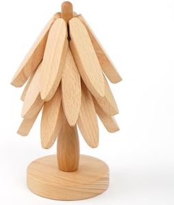 Wood Trivet, Wooden Tree Coaster, Wooden Trivets for Hot Dishes, Trivets for hot pots and Pans, Foldable Trivet Table Pad