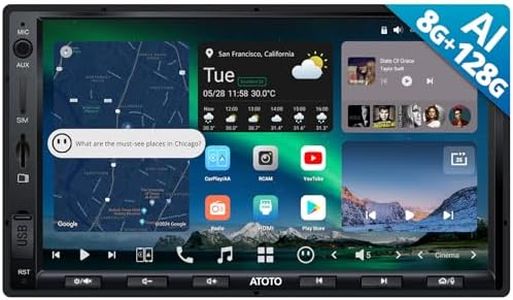 ATOTOZONE Bouton Android De 7 Pouces Navigation in-Dash, Stéréo Double DIN 8+128G, ChatGPT AI, 4G LTE, CarPlay & Android Auto sans Fil, Double Téléphone & Bluetooth, Caméra De Recul, X10G2A7E-R2