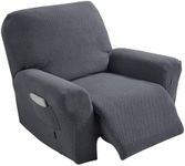 Home Beyond & HB design - Jacquard Stretch Recliner Slipcover Couch Cover - Spandex Furniture Protector with Elastic Bottom for Pets Dogs - Dark Grey