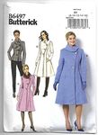 Butterick B6497 Misses' Petite Jacket and Coats with Asymmetrical Front and Collar Variations Sewing Pattern - Size 34-36-38-40-42