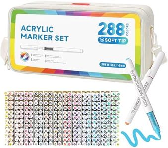 Ddaowanx 288 Colors Acrylic Paint Markers, Soft Brush Tip Marker Pens Set, Acrylic Paint Pens for Fabric, Wood, Stone, Canvas, Glass, Egg, Rock Painting, DIY Crafts and Art Supplies