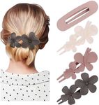 Tihebax Flat Hair Clips for Women Flower Claw Clips for Thick Hair 4 Pcs Lay Flat Claw Clip Alligator Butterfly Hair Clips for Women Non-Slip Duck Billed Hair Clips for Girls French Hair Clips