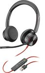 Blackwire 8225 Wired Headset with Boom Mic (Plantronics) - Dual-Ear (Stereo) Computer Headset - USB-A to Connect to Your PC/Mac - Active Noise Canceling-Works with Teams (Certified), Zoom &More