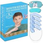 Kids Mouth Guard Blue for Grinding Teeth 4 Pack Moldable Night Guards for Clenching Teeth | Comfortable Dental Guard | Stops Bruxism and Tmj | Including Hygiene Case & Gel Ice Pack