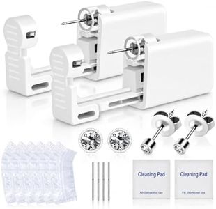 Ear Piercing Kit, Anzero 2 Pcs Disposable Ear Piercing Gun with Preloaded Ear Stud, at Home Self Ear Piercing Gun Kit - 2MM Earrings Stud