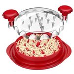 RoarCraft Chicken Shredder Large Tool Twist for Kitchen, Meat Shredder for Effortlessly Shredding Chicken and Vegetables, Anti-Slip Strip, Ergonomic Handle Shreds Chicken, Pork, Beef and More (RED)