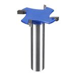 sourcing map T Slot Cutter Rabbet Router Bit 15/32" (12mm) Shank 1-3/8" (35mm) x 1/8" (3mm) 4 Wing Carbide Slotting Cutter Rabbeting Slab Flattening Router Bits for Wood