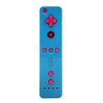 Wii Remote Controller,Wireless Remote Gamepad Controller for Nintend Wii and Wii U,with Silicone Case and Wrist Strap(No Motion Plus),Blue with Pink Back