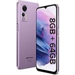 Ulefone Mobile Phones, Max 8GB+64GB, Note 14 Smartphone, Android 12 Phone, 4G Dual SIM Free Unlocked, Three Card Slots, 4500mAh Battery, 13MP Camera, 6.52" Waterdrop Screen, OTG, UK Version, Purple