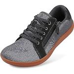 JOINFREE Men Wide Toe Sneakers Zero Drop Minimalist Walking Shoes Non-Slip Comfort Driving Casual Shoes Dark Grey 12 Wide